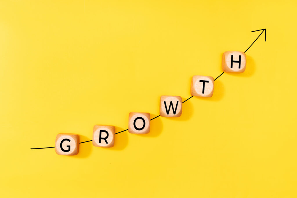 “Growth” spelled out on paper